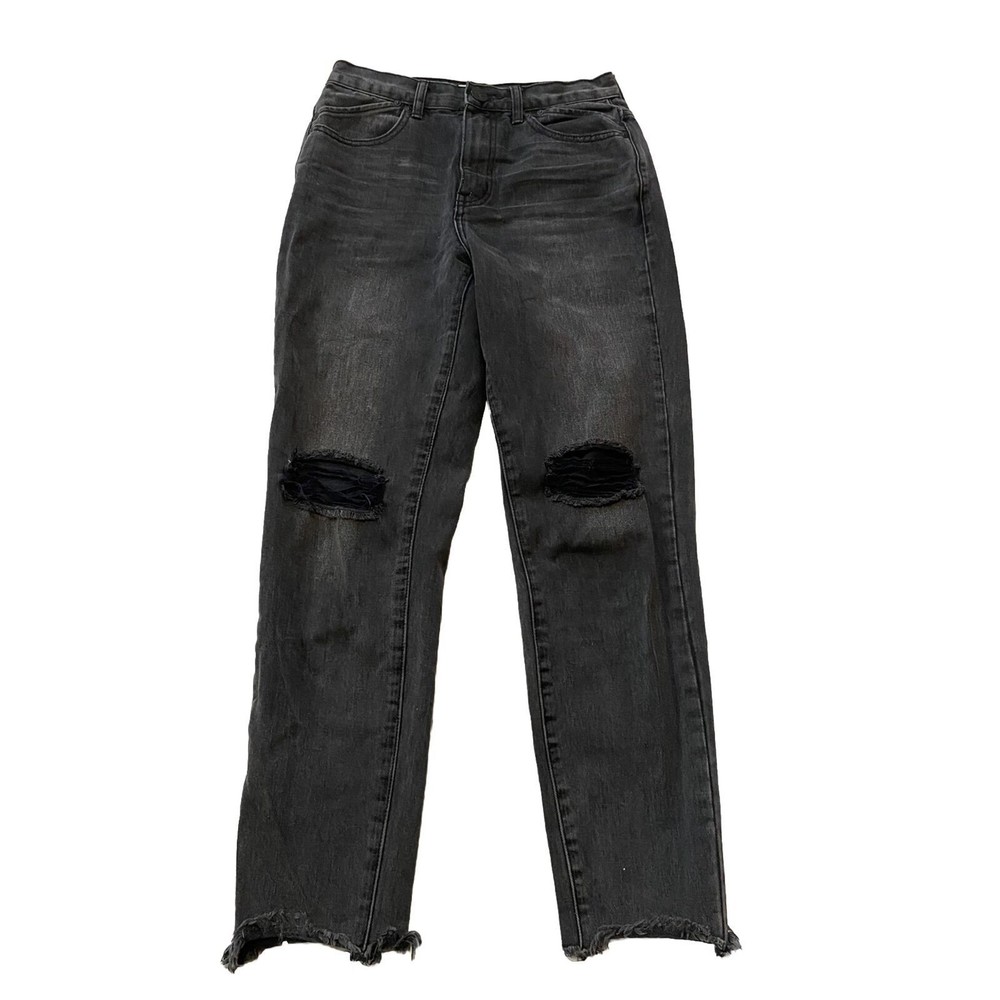 One x One Teaspoon Women’s Sz 26 Jeans High Rise Mom Fit Destroyed Knee Tapered